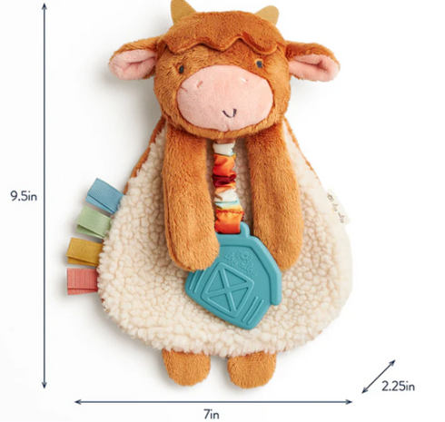 Itzy Lovey Plush And Teether Toy - Highland Cow