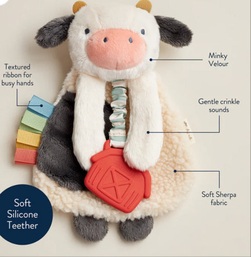 Itzy Lovey Plush And Teether Toy - Cow