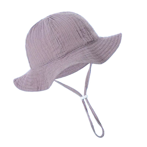 purple cotton hat with chin strap 100% cotton for baby and toddler