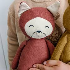 Fabelab bear pocket friend plush toy - organic cotton stuffed animal