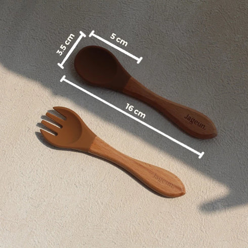 Spoon & Fork Bamboo Silicone - Olang