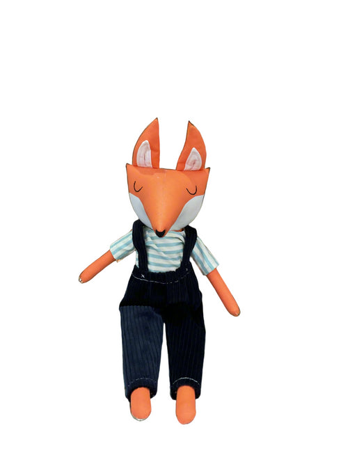 A plush toy fox doll with a friendly handmade in indonesia