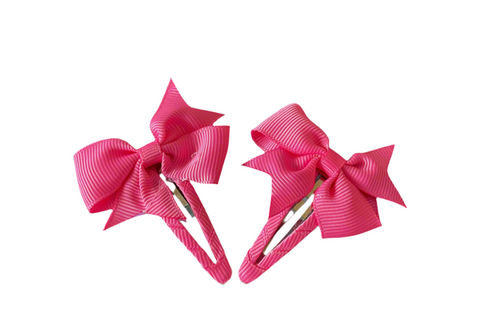 Bow Hair clips in Fuschia Pink