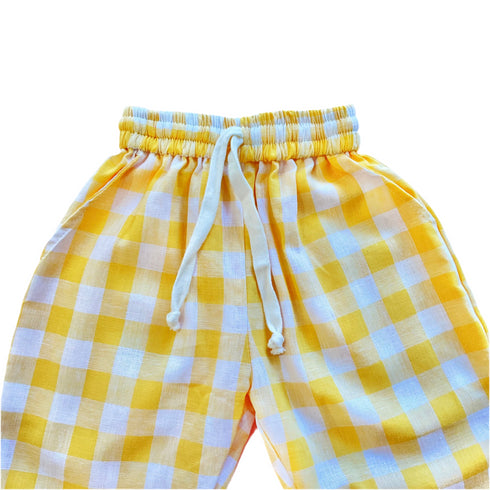 Yellow Checkerboard trousers