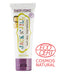 Jack N' Jill natural toothpaste in blackcurrant flavor, with the EcoCert COSMOS certification fluoride free