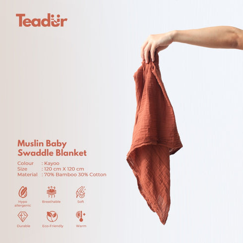 Bamboo Swaddle Blanket in Orange