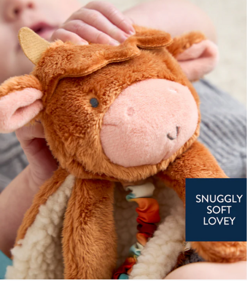 Itzy Lovey Plush And Teether Toy - Highland Cow