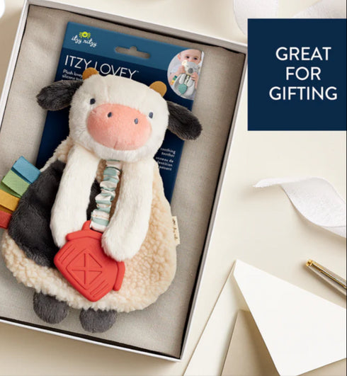 Itzy Lovey Plush And Teether Toy - Cow