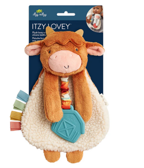Itzy Lovey Plush And Teether Toy - Highland Cow