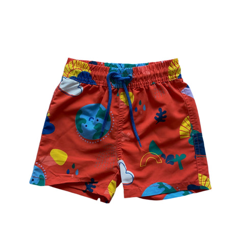 Boardies in Red earth print