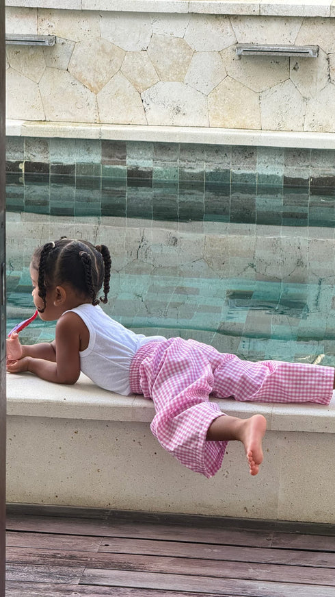 Baggy Pants in Pink Checkered