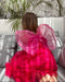 Scarlett fuschia dress with detachable bow handmade in tulle