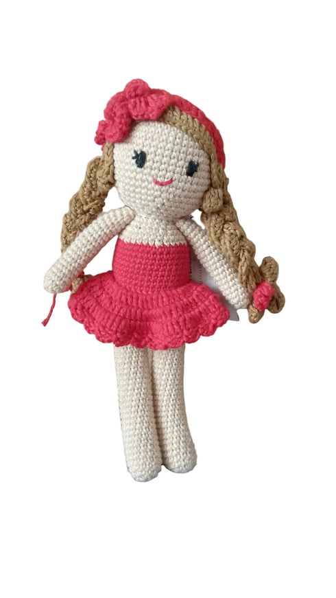 Crochet Red Dress Girl