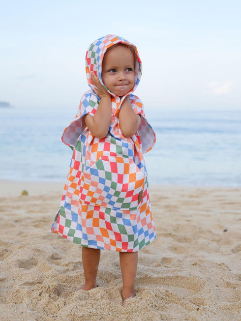 Kids Poncho Chequered