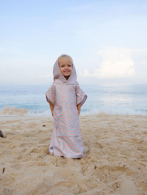 Kids Poncho Flower Print