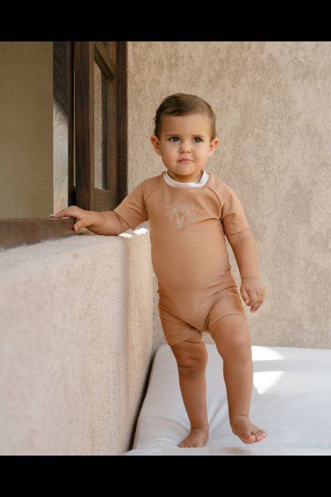 Baby Swimsuit in Warm Cocoa