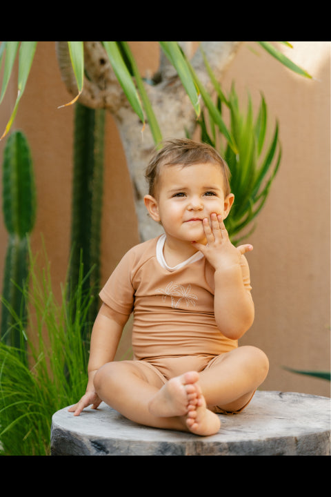 Baby Swimsuit in Warm Cocoa