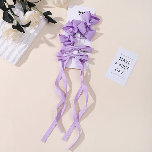 Hair Bow Set in Lilac