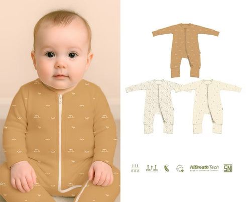 Baby Sleepsuit in Pastel Peach