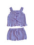 lilac crochet handmade top and shorts set