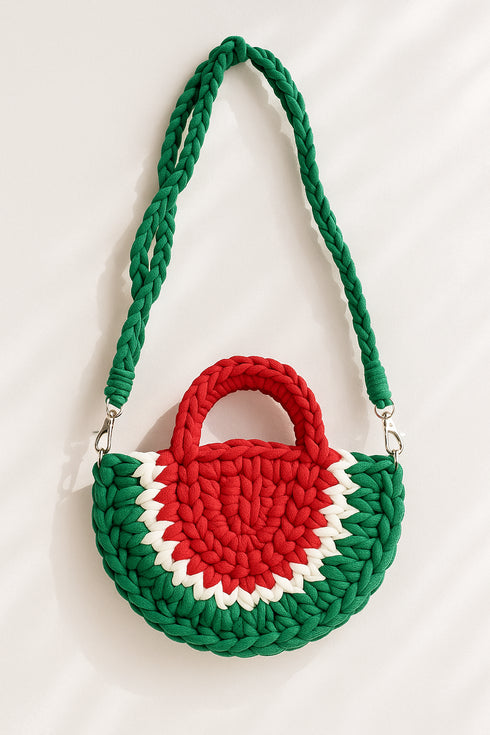 Crocheted watermelon handbag