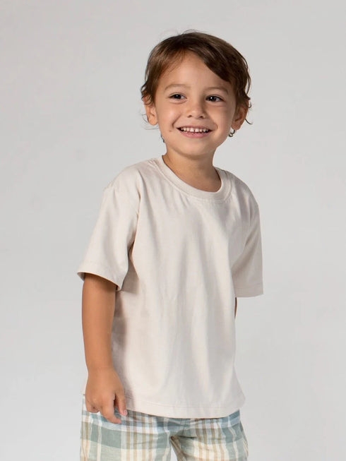 Cotton T-Shirt in Beige