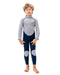Kids Long Wetsuit in Navy Striped