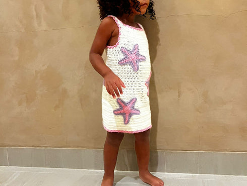white crochet beach dress girls