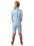 Kids Short Wetsuit in Light Blue Striped