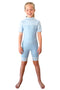 Kids Short Wetsuit in Light Blue Striped