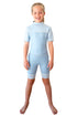 Kids Short Wetsuit in Light Blue Striped