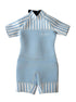 Kids Short Wetsuit in Light Blue Striped