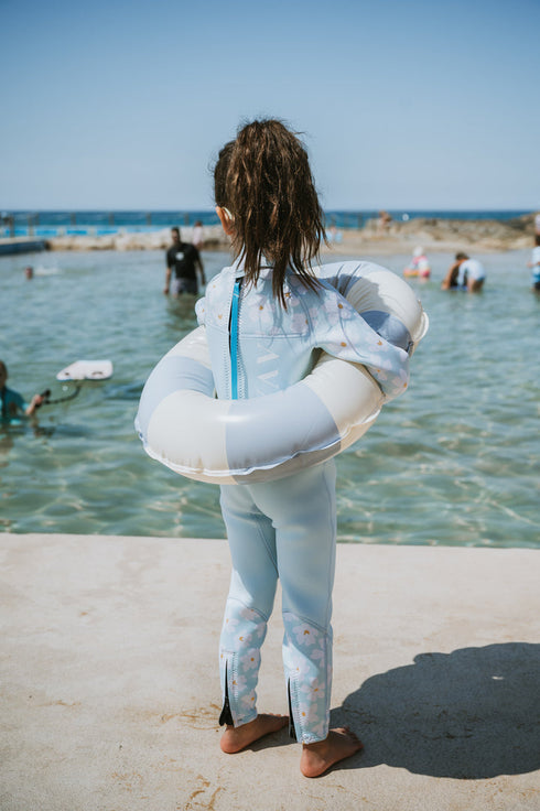 Kids Long Wetsuit in Mint Daisy