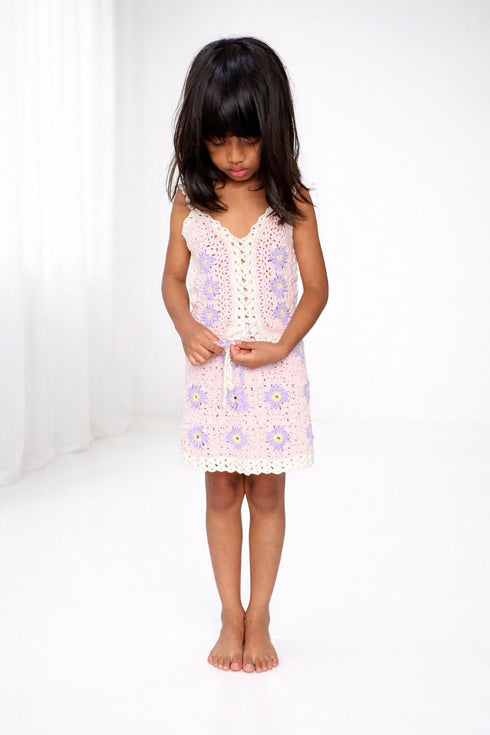 Crochet Top Flower Pink