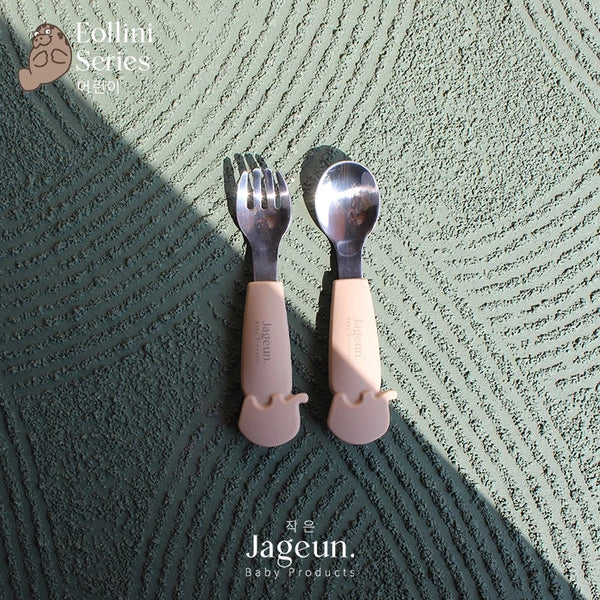 Stainless Steel Spoon & Fork Set in Grey