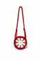 red and white crochet eco friendly handbag made in indonesia.