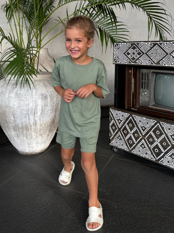 Cotton Shorts in Pastel Green