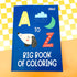 Children's coloring book titled 'A to Z Big Book of Coloring' on a checkered background