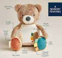 Sensory Tummy Time Toy Mirror - Bear