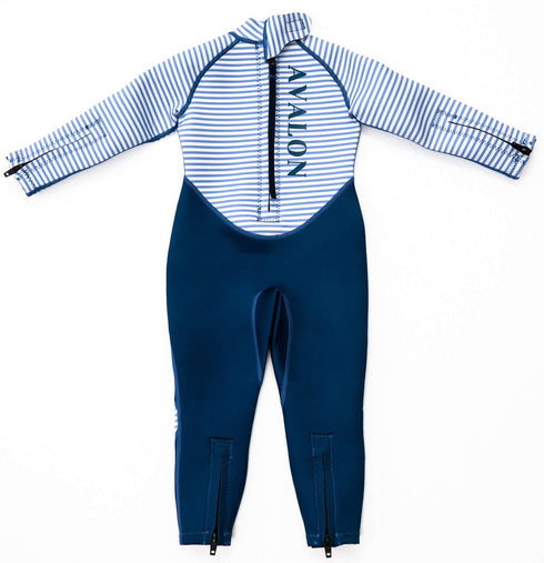 Kids Long Wetsuit in Navy Striped
